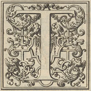 Buchstabe R des lateinischen Alphabets mit Dekoration nach Ludwig XIV., 18. Jahrhundert. Ersteller: Bernard Picart