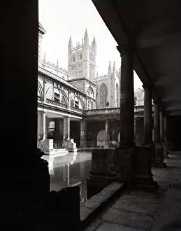 Ancient Roman Baths Drucke: Roman Baths, Bath, Somerset, c1955. Creator: Arthur Charles Kirby Ware