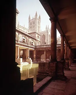 Ancient Roman Baths Drucke: Roman Baths, Bath, Somerset, c1955. Creator: Arthur Charles Kirby Ware