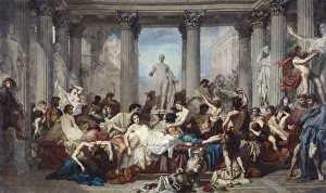 Bildhauerei Drucke: Die Römer der Dekadenz, 1847. Künstler: Thomas Couture