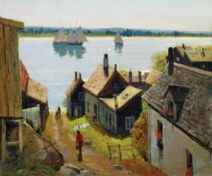 Oil On Canvas Landscapes Drucke: Rooftops, Gloucester. Creator: Thieme, Anthony (1888-1954)