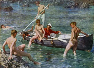 Henry Scott Tuke Drucke: Rubie, Gold und Malakit, 1902,(1912). Künstler: Henry Scott Tuke