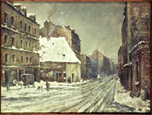 Die Rue du Mont-Cenis unter Schnee, 1907. Ersteller: Marcel Cogniet