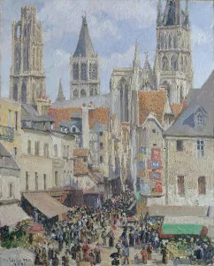 Landschaften Drucke: Die Rue de l'Épicerie, Rouen (Wirkung des Sonnenlichts)