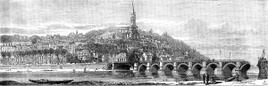 River Seine Views Drucke: Ruins of St. Cloud, from the river, 1871. Creator: Unknown