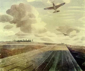 Spitfire Drucke: Blick auf die Landebahn, 1941, (1944). Künstler: Eric Ravilious.