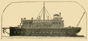 Monochrome Water Transport Drucke: Russian Convict Ship, 1881. Creator: Unknown