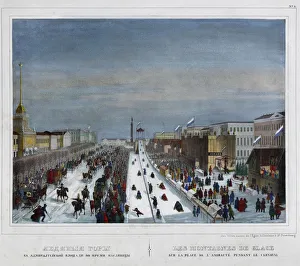 Russischer Eismeerberg auf der Admiralitätssquare im St.-Petersburger Dom von den 1850er Jahren
