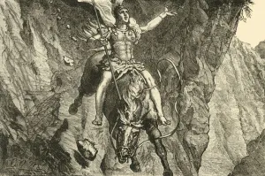 Roman Mythology Illustration Drucke: The Sacrifice of Curtius, 1890. Creator: Unknown