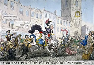 Nineteenth Century Cartoons Drucke: Saddle white Surry for Cheapside to Morrow, 1812. Artist: George Cruikshank