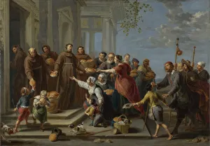 Saint Anthony Of Padua Drucke: Saint Anthony of Padua distributing Bread