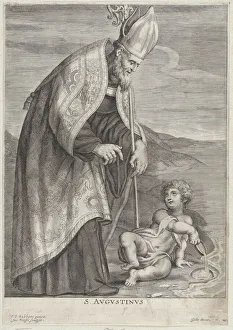 Heiliger Augustin erscheint einem Kind auf einer Strandbank um 1640/60. Ersteller: Jakob Neefes