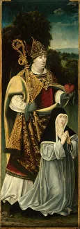 Saint Augustine Portrait Drucke: Saint Augustine and an Augustinian Canoness, 1525 / 50. Creator: Unknown