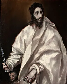 Drucke von Heiliger Bartolomeus im Bestand des Museo del Greco zu Toledo El Greco Drucke: Heiliger Bartolomeus. Künstler: El Greco, Dominiko (1541-1614)