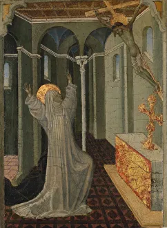 Heilige Katharina von Siena Empfangen der Stigmata um 1450 - 1465. Künstler: Giovanni di Paolo