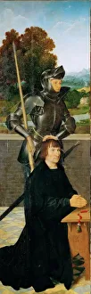 Saint George Painting Drucke: Saint George and Donor (Winged Altar, Left Panel)