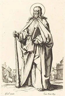 Gerahmter Druck : Heiliger Jakobus der Geringere, veröffentlicht 1631. Künstler: Jacques Callot Gerahmter Druck : Heiliger Jakobus der Geringere, veröffentlicht 1631. Künstler: Jacques Callot