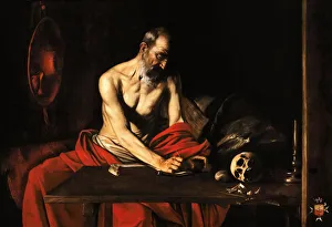 Drucke von Heiliger Hieronymus im Zelte um 1608. Im Bestand des Kollations von Sankt Johannes-Kathedrale, Valletta, Malta Caravaggio Drucke: Heiliger Hieronymus im Zelte, um 1608