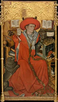 Saint Jerome Study Drucke: Saint Jerome in his Study. Artist: Ferrer, Jaume (active 1430-1461)