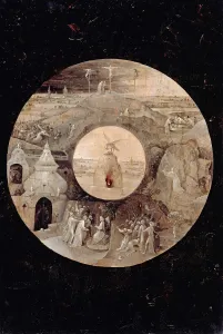 Heiliger Johannes der Evangelist auf Patmos (Hinterseite). Die Leidenschaft des Christen um das Jahr 1505. Künstler: Bosch, Hieronymus (* ca. 1450 - * 1516)