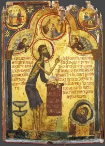 Byzantine Icon Drucke: Saint John the Forerunner with scenes from his life, 13th century. Artist: Byzantine icon
