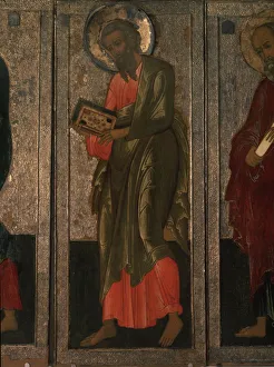 Christian Martyr Images Drucke: Saint Matthew the Apostle (From the Deesis range), 16th century. Artist: Russian icon
