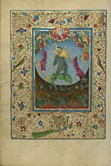 Heiliger Michael im Kampf mit dem Teufel; Buch der Stunden, um 1460. Schöpfer: Unbekannt.