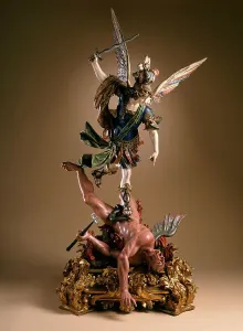 European Historical Artworks Drucke: Saint Michael Casting Satan into Hell, 1705. Creators: Lorenzo Vaccaro, Francesco Picano