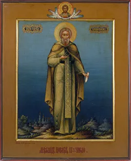Russian Genre Painting Drucke: Saint Nikon, 1900