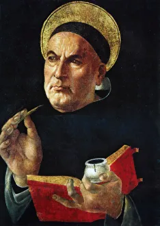 Sandro Botticelli Masterpiece Drucke: Saint Thomas Aquinas. Creator: Botticelli, Sandro (1445-1510)