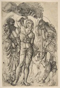 Drucke von Heilige Sebastian, Antonius und Rochus der Gläubigen Jean-Bettdecke Drucke: Heilige Sebastian, Antonius und Rochus (n.d.). Ersteller: Jean Duvet