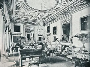 Ornate Chandelier Lighting Drucke: The Salon, Avington, c1908