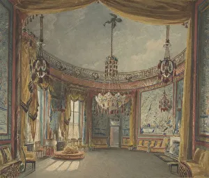 Brighton Und Hove Drucke: Der Salon im Brighton Pavilion um 1826 von Augustus Charles Pugin