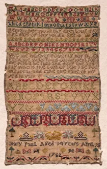 Sampler, 1752; Künstler unbekannt