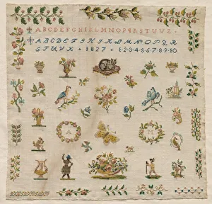 Sampler, 1827. Creator: Unknown