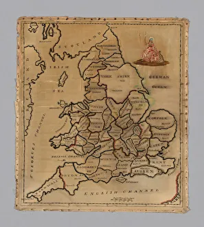 Sampler (Karte), England, um 1800; Ersteller unbekannt