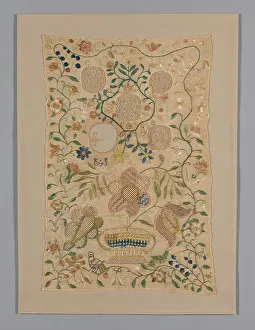 Art Institute Chicago Collection Drucke: Sampler, Pennsylvania, 1795. Creator: Unknown