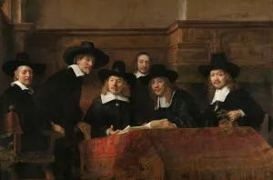 Group Portrait Paintings Drucke: The Sampling Officials of the Amsterdam Drapers Guild