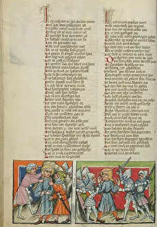 Book Of Judges Artwork Drucke: Samson being Bound: Samson Breaking the Ropes; Weltchronik