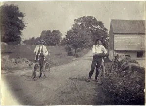 Thomas Eakin und Benjamin Eakin auf Fahrrädern um 1895 bis 1899. Ersteller: Thomas Eakins