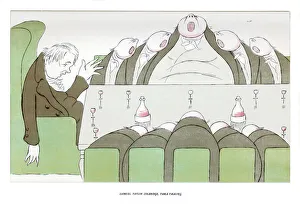 Drucke von Samuel Taylor Coleridge; Gespräch im Tischleben; 1904. Illustrierung aus 'The Poet's Corner', von Max Beerbohm, (Londn., 1904) Max Beerbohm Drucke: Samuel Taylor Coleridge, Tischgespräch, 1904. Künstler: Max Beerbohm