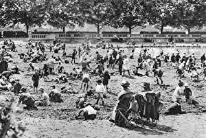 Kinder Drucke: Sandpit im Bischofspark in Fulham, London (bis 1927)