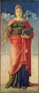Martyrdom In Christianity Drucke: Santa Giustina de Borromeis, ca 1475. Creator: Bellini, Giovanni (1430-1516)