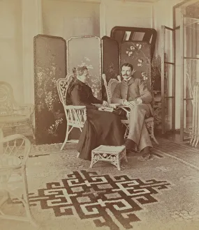 Russian Interior Design Drucke: Sarah E Smith, dressed in mourning for her husband