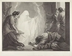 Old Testament Art Prints Drucke: Saul and the Witch of Endor, 1788. Creator: William Sharp