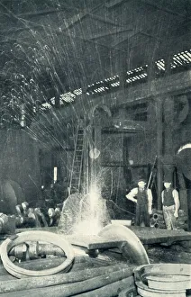 Thomas W Corbin Artwork Drucke: Sawing Cold Steel, 1922. Creator: Unknown