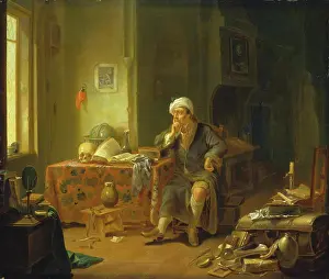 Heritage Art From Germany Drucke: A Scholar in his Study, 1754. Creator: Justus Juncker
