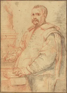 Flemish Artwork Drucke: A Scholar Writing. Creator: Unknown