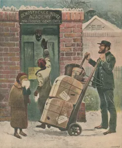 Victorian Era Education Drucke: Back to School, 1895. Creator: Unknown