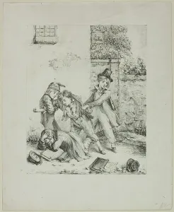 Art Centre Heritage Images Drucke: Schoolboys Fighting, n.d. Creator: Auguste Bry
